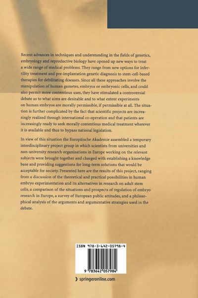 Produktbild: Embryo Research in Pluralistic Europe