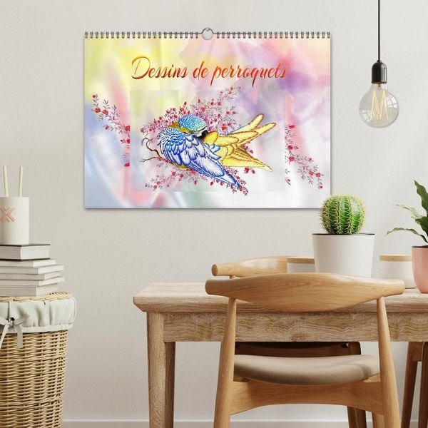 Produktbild: Dessins de perroquets (Calendrier mural 2026 DIN A3 vertical), CALVENDO calendrier mensuel