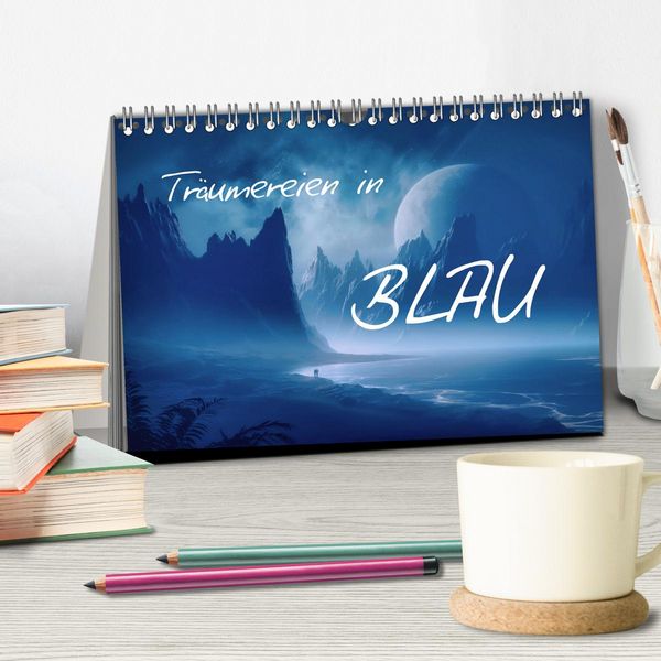 Produktbild: Tr&auml;umereien in Blau (Tischkalender 2026 DIN A5 quer), CALVENDO Monatskalender