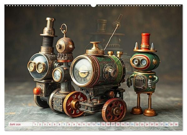 Produktbild: Mechanische Wunderwelten - Ein Jahr mit Steampunk Toys (Wandkalender 2026 DIN A2 quer), CALVENDO Monatskalender