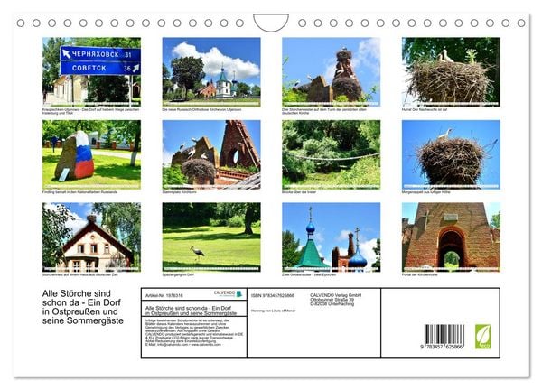Produktbild: Alle St&ouml;rche sind schon da - Ein Dorf in Ostpreu&szlig;en und seine Sommerg&auml;ste (Wandkalender 2026 DIN A4 quer), CALVENDO Monatskalender
