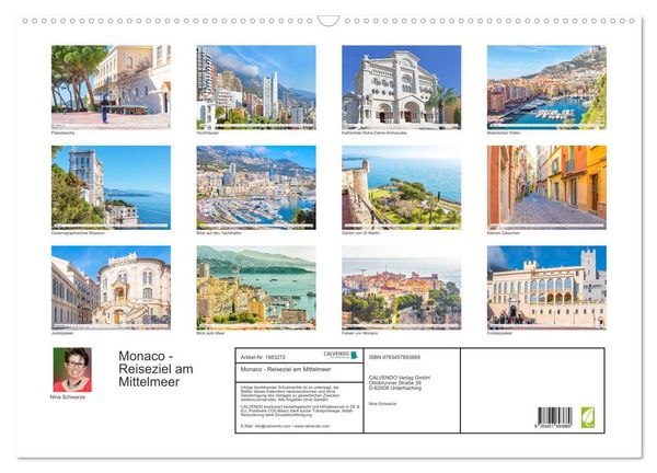 Produktbild: Monaco - Reiseziel am Mittelmeer (Wandkalender 2026 DIN A2 quer), CALVENDO Monatskalender