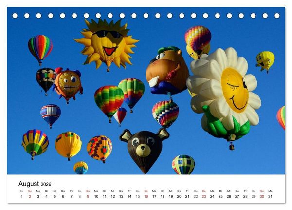 Produktbild: Balloon Fiesta New Mexico (Tischkalender 2026 DIN A5 quer), CALVENDO Monatskalender