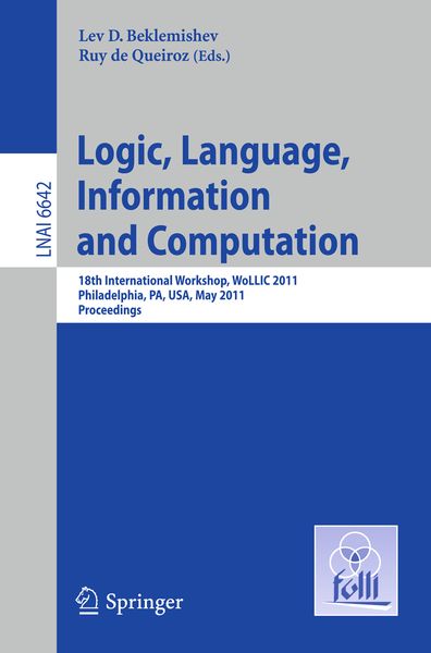 Produktbild: Logic, Language, Information, and Computation