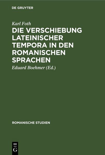 Produktbild: Die Verschiebung lateinischer Tempora in den romanischen Sprachen
