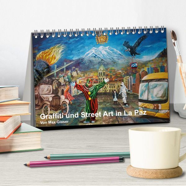 Produktbild: Graffiti und Street Art in La Paz (Tischkalender 2026 DIN A5 quer), CALVENDO Monatskalender