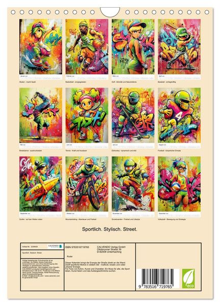 Produktbild: Sportlich. Stylisch. Street. (Wandkalender 2026 DIN A4 hoch), CALVENDO Monatskalender