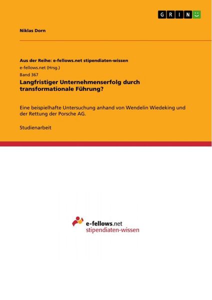 Produktbild: Langfristiger Unternehmenserfolg durch transformationale F&uuml;hrung?