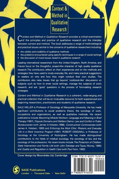 Produktbild: Context and Method in Qualitative Research