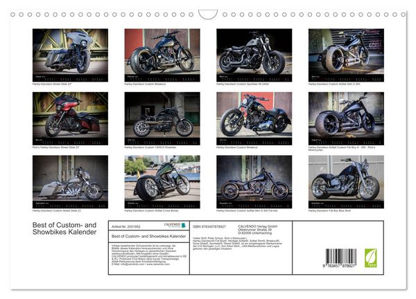 Produktbild: Best of Custom- and Showbikes Kalender (Wandkalender 2026 DIN A3 quer), CALVENDO Monatskalender