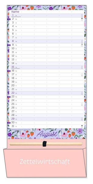 Produktbild: Deko-Familienplaner mit Tasche Flower Time 2027