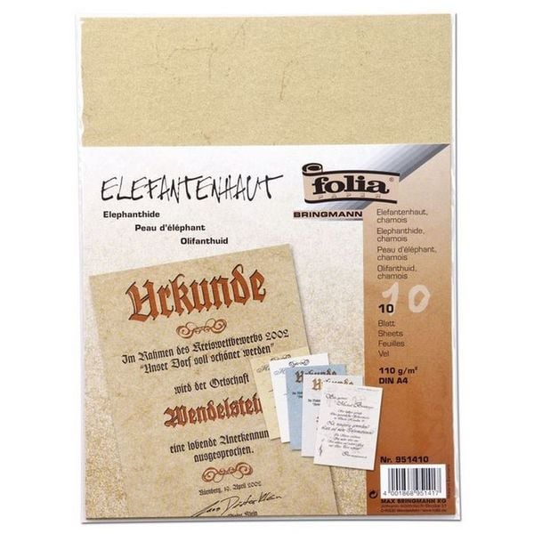 Produktbild: folia Elefantenhaut 110g/m&sup2; chamois DIN A4 10 Blatt