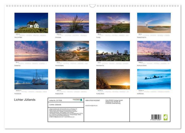 Produktbild: Lichter J&uuml;tlands (Wandkalender 2026 DIN A2 quer), CALVENDO Monatskalender