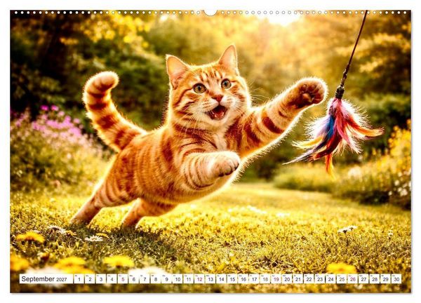 Produktbild: Rote Katzen (hochwertiger Premium Wandkalender 2027 DIN A2 quer), Kunstdruck in Hochglanz