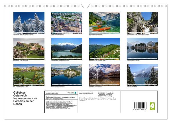 Produktbild: Geliebtes &Ouml;sterreich. Impressionen vom Paradies an der Donau (Wandkalender 2026 DIN A3 quer), CALVENDO Monatskalender