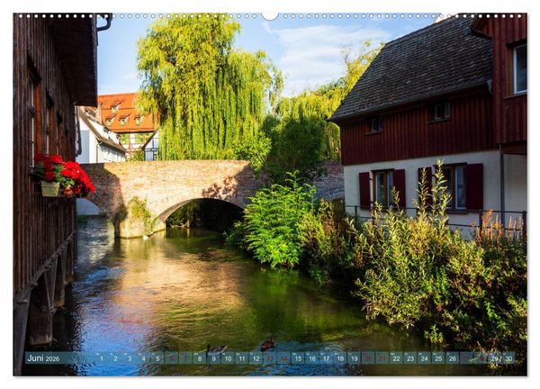 Produktbild: Die Fischerstadt - Ein mittelalterliches Stadtviertel in Ulm (hochwertiger Premium Wandkalender 2026 DIN A2 quer), Kunstdruck in Hochglanz