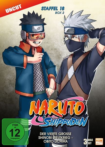Produktbild: Naruto Shippuden - Der vierte gro&szlig;e Shinobi Weltkrieg - Obito Uchiha - Staffel 18.2: Folgen 603-613 [3 DVDs]