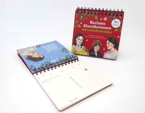 Produktbild: Reclams Klassikerinnen Adventskalender. 24 Weihnachtskarten mit Lebensweisheiten ber&uuml;hmter Frauen