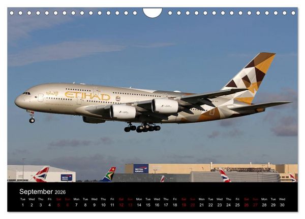 Produktbild: A380 SuperJumbo (Wall Calendar 2026 DIN A4 landscape), CALVENDO 12 Month Wall Calendar