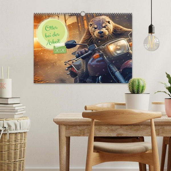 Produktbild: Otter bei der Arbeit (Wandkalender 2026 DIN A3 quer), CALVENDO Monatskalender
