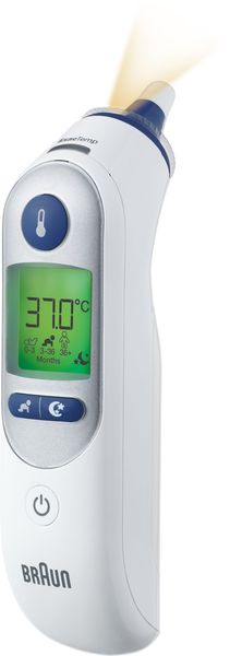 Produktbild: Braun ThermoScan 7+, IRT6525WE Infrarot Fieberthermometer Vorgew&auml;rmte Me&szlig;spitze