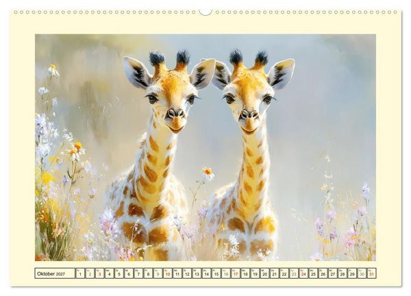 Produktbild: Giraffen. Anmut in weiter Landschaft (Wandkalender 2027 DIN A2 quer), CALVENDO Monatskalender