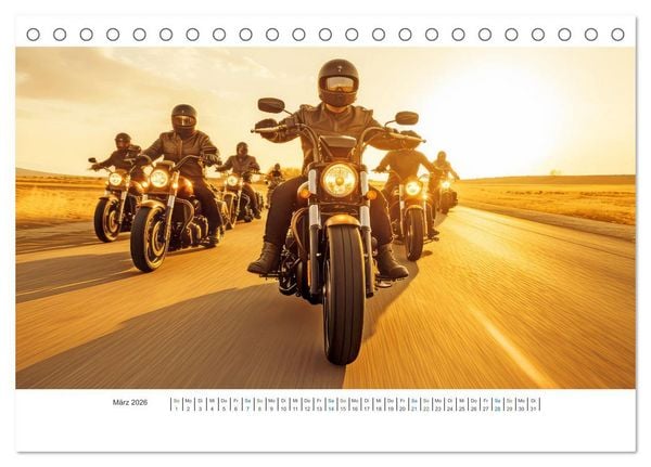 Produktbild: Biker in unendlicher Weite (Tischkalender 2026 DIN A5 quer), CALVENDO Monatskalender