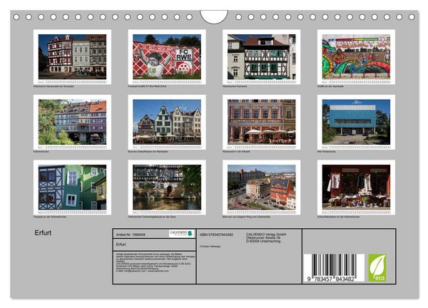 Produktbild: Erfurt (Wandkalender 2026 DIN A4 quer), CALVENDO Monatskalender