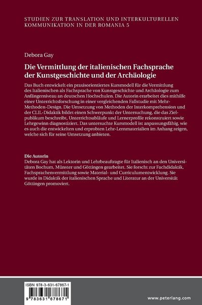 Produktbild: Die Vermittlung der italienischen Fachsprache der Kunstgeschichte und der Arch&auml;ologie