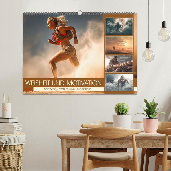 Produktbild: Weisheit und Motivation - Inspiration voller Sinn und St&auml;rke (Wandkalender 2026 DIN A2 quer), CALVENDO Monatskalender