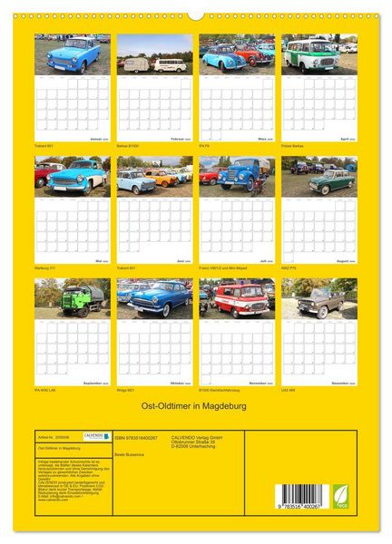 Produktbild: Ost-Oldtimer in Magdeburg (hochwertiger Premium Wandkalender 2026 DIN A2 hoch), Kunstdruck in Hochglanz