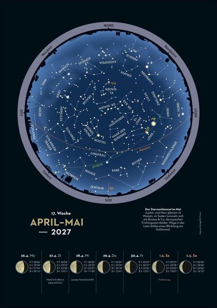 Produktbild: KOSMOS Himmelsjahr Wochen-Kulturkalender 2027 - Der Wandkalender f&uuml;r jede Woche
