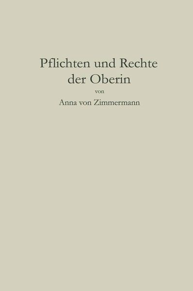 Produktbild: Pflichten und Rechte der Oberin