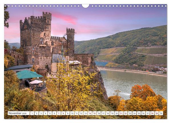 Produktbild: Unterwegs - Rhein-Burgen-Weg (Wandkalender 2026 DIN A3 quer), CALVENDO Monatskalender