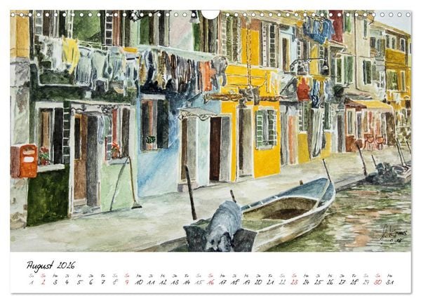 Produktbild: Venedig in stillen Aquarellen (Wandkalender 2026 DIN A3 quer), CALVENDO Monatskalender