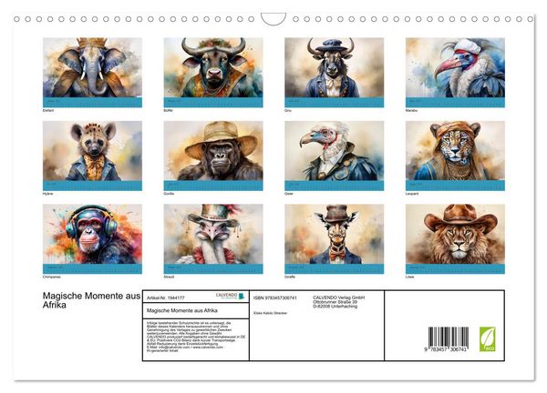 Produktbild: Magische Momente aus Afrika (Wandkalender 2026 DIN A3 quer), CALVENDO Monatskalender