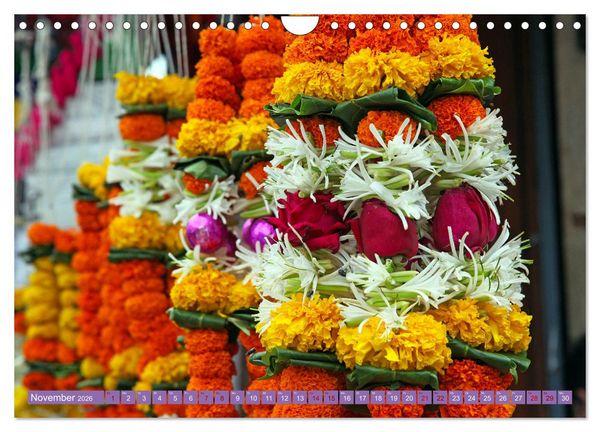 Produktbild: Asien - Farbenfrohe Blumenketten (Wandkalender 2026 DIN A4 quer), CALVENDO Monatskalender