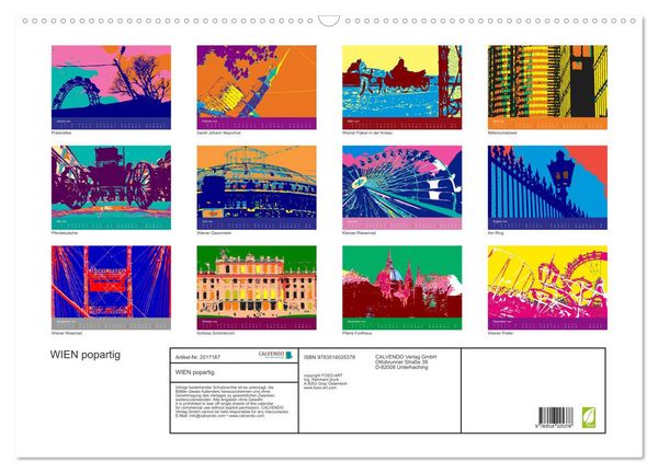 Produktbild: WIEN popartig (Wandkalender 2026 DIN A2 quer), CALVENDO Monatskalender