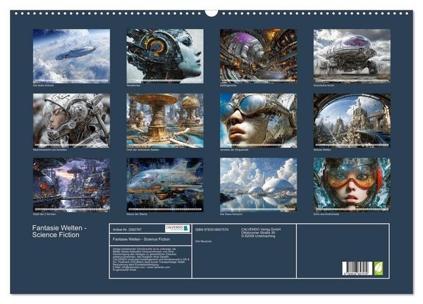 Produktbild: Fantasie Welten - Science Fiction (Wandkalender 2026 DIN A2 quer), CALVENDO Monatskalender
