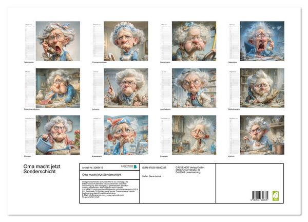 Produktbild: Oma macht jetzt Sonderschicht (Wandkalender 2026 DIN A2 quer), CALVENDO Monatskalender
