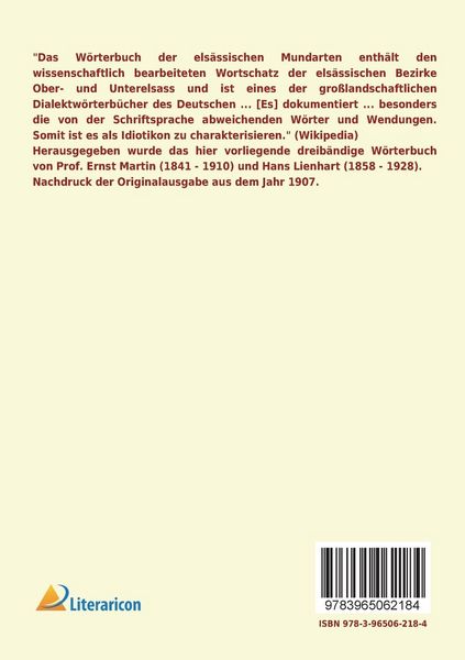 Produktbild: W&ouml;rterbuch der els&auml;ssischen Mundarten