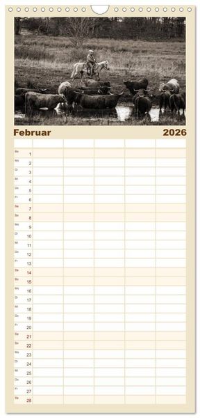 Produktbild: Familienplaner 2026 - Westernreiten mit 5 Spalten (Wandkalender, 21 x 45 cm) CALVENDO