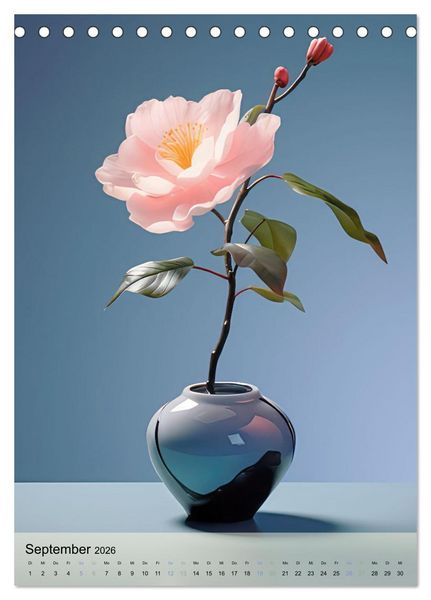 Produktbild: Blumenpracht in edlen Vasen (Tischkalender 2026 DIN A5 hoch), CALVENDO Monatskalender