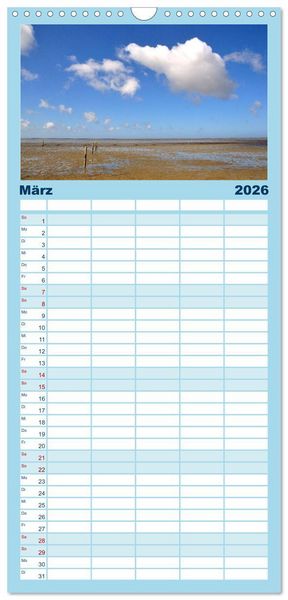 Produktbild: Familienplaner 2026 - MEER - Mehr! mit 5 Spalten (Wandkalender, 21 x 45 cm) CALVENDO
