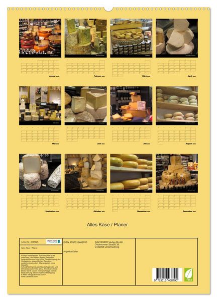 Produktbild: Alles K&auml;se / Planer (hochwertiger Premium Wandkalender 2026 DIN A2 hoch), Kunstdruck in Hochglanz