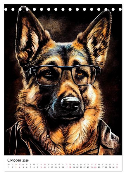 Produktbild: Hunde im Hipster Stil (Tischkalender 2026 DIN A5 hoch), CALVENDO Monatskalender