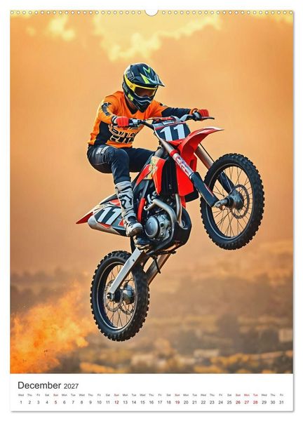 Produktbild: Throttle and thrills - High percentage motocross moments (Wall Calendar 2027 DIN A2 portrait), CALVENDO 12 Month Wall Calendar