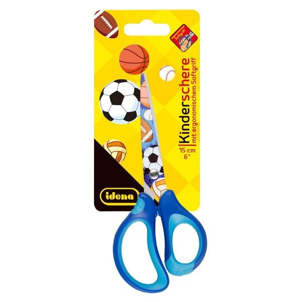 Produktbild: Idena Schere Ball mit Softgriff blau 15cm