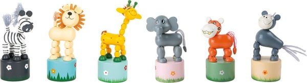 Produktbild: small foot 7924 - Dr&uuml;ckfiguren-Set Afrika-Tiere, 6-teilig, Holz, H&ouml;he: 11cm