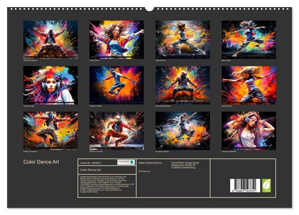 Produktbild: Color Dance Art (hochwertiger Premium Wandkalender 2026 DIN A2 quer), Kunstdruck in Hochglanz